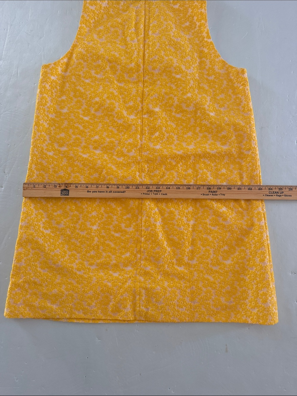 TUCKERNUCK Yellow Daisy Jacquard Grace Shift Dress Sz L Mod Revival Cottagecore - Picture 6 of 13